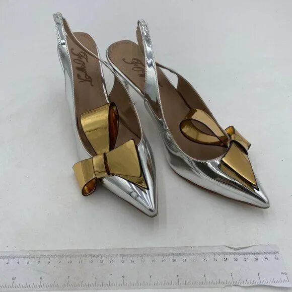 YDN Women Pointed Toe Slingback Slip on Dress Pumps Stiletto Mid Heels Evening P - Picture 4 of 8